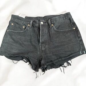 Levi's Black Jean Shorts with High-Waisted Cut-Off Style
